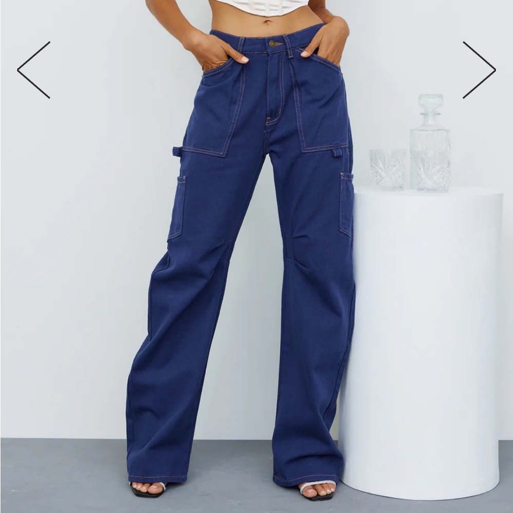 Lioness Miami vice pants in dark denim NWT